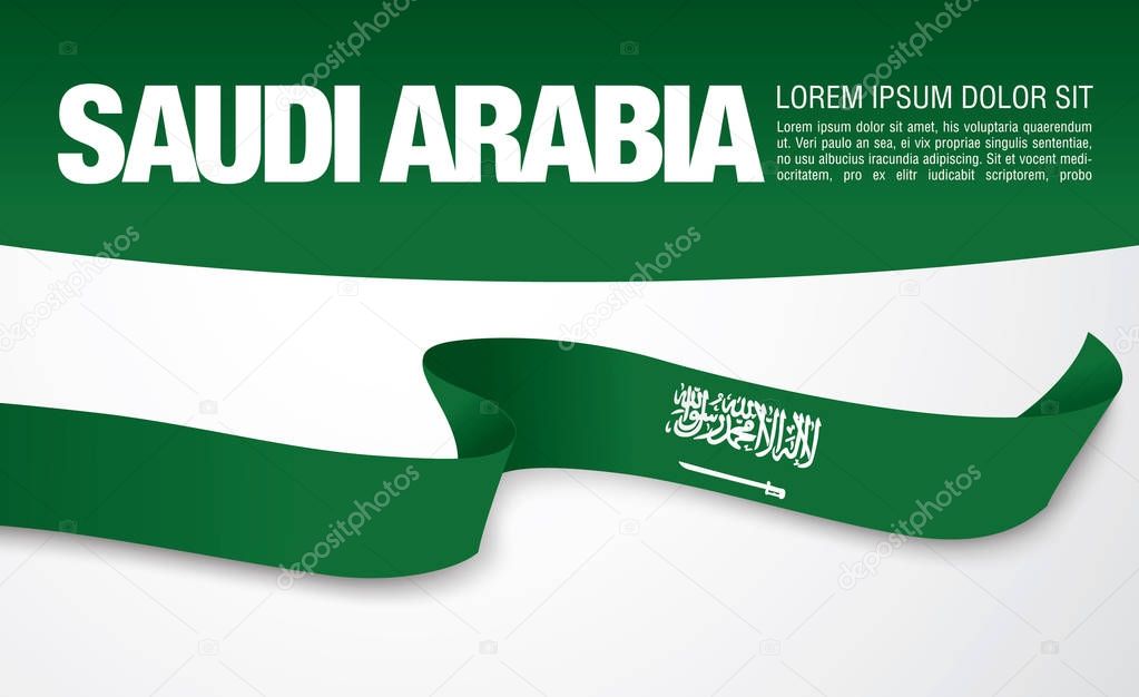Ribbon with flag of Saudi Arabia