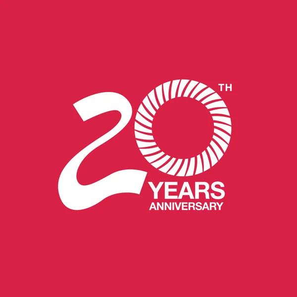 Diseño del emblema del 20 aniversario — Archivo Imágenes Vectoriales