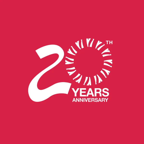 Diseño del emblema del 20 aniversario — Vector de stock