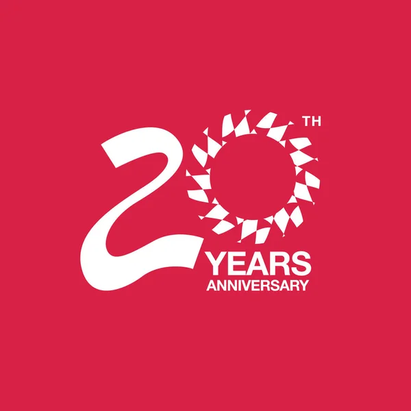 Diseño del emblema del 20 aniversario — Archivo Imágenes Vectoriales