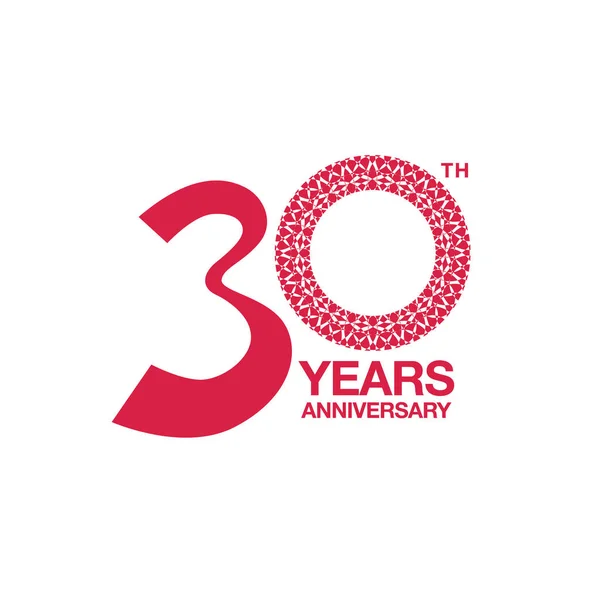 Diseño del emblema del 30 aniversario — Vector de stock