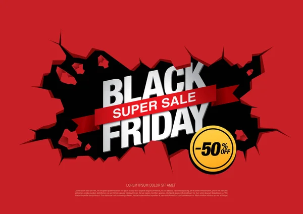 Black Friday Banner de venta — Vector de stock