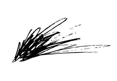 Siyah ince fırça darbesi, vektör çizim 