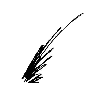 Siyah ince fırça darbesi, vektör çizim 