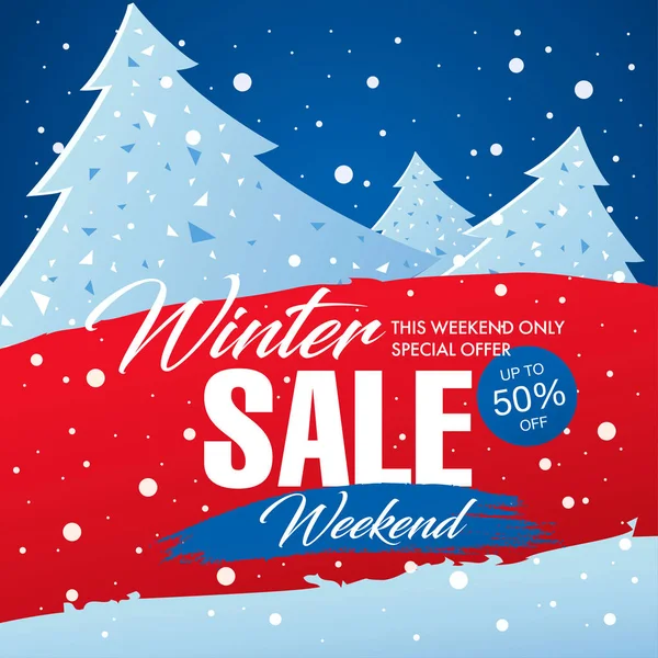 Winter sale banner template — Stock Vector