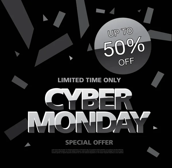 Sale Banner Cyber Monday Layout Design — Stock Vector