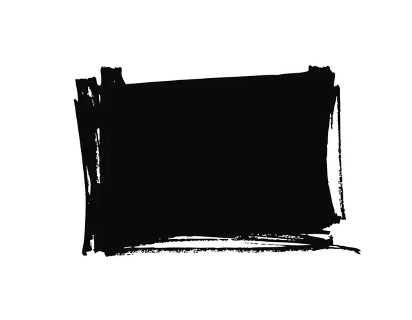 Carré Noir Réalisé Par Coups Pinceau Sur Fond Blanc — Image vectorielle
