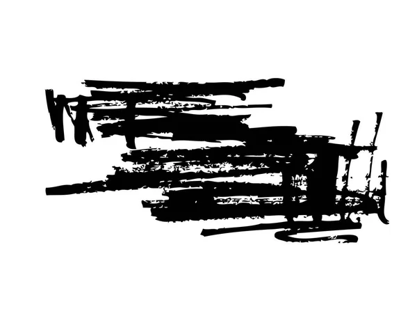 Coups Pinceau Noir Vecteur Sur Fond Blanc — Image vectorielle