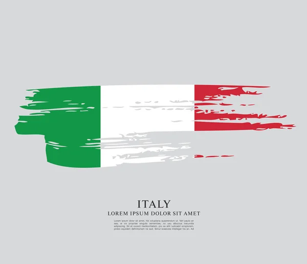 Flag Italy Brush Stroke Gray Background — Stock Vector