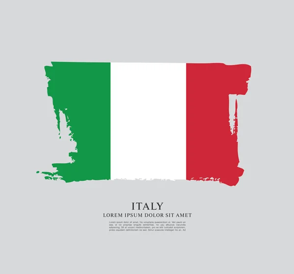 灰色の背景にブラシ ストロークでイタリアの旗 — ストックベクタ