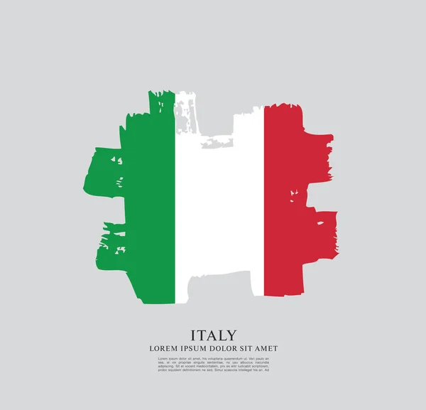 Flagga Italien Penseldrag Grå Bakgrund — Stock vektor