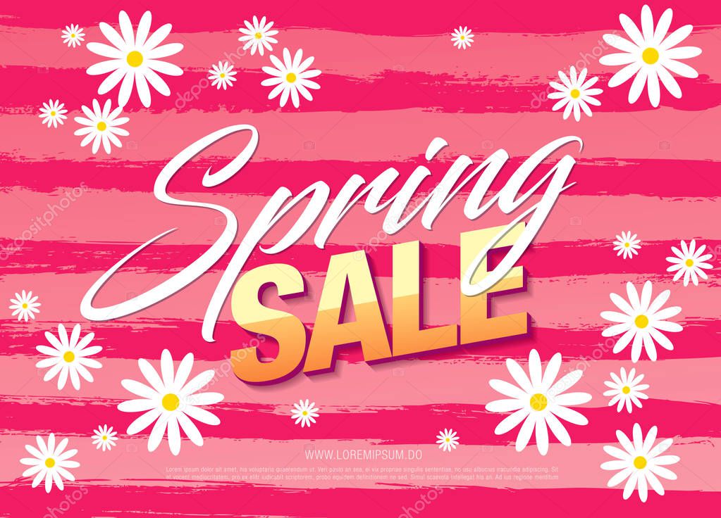 spring sale banner template design, vector illustration 