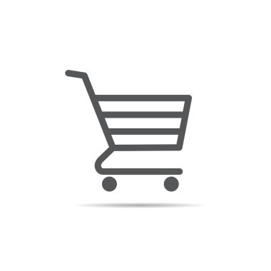 Alışveriş arabası simgesi, vektör illüstrasyonu 