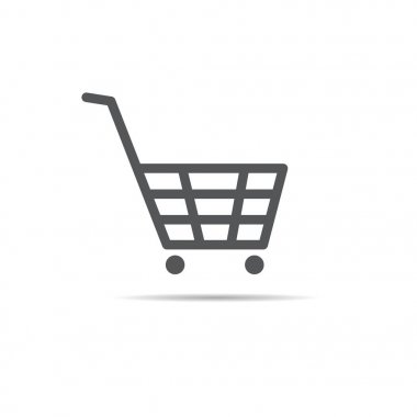 Alışveriş arabası simgesi, vektör illüstrasyonu 