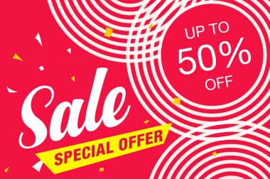 Satış banner şablon tasarımı, vektör çizim