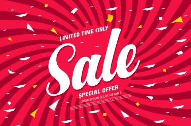 Satış banner şablon tasarımı, vektör çizim