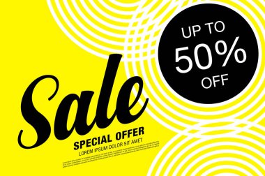 Satış banner şablon tasarımı, vektör çizim