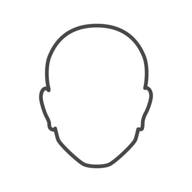 erkek baş, vektör çizim silueti