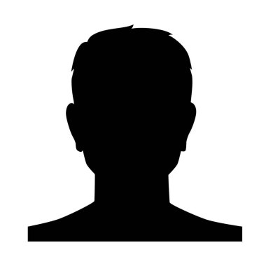 Siyah erkek baş, vektör çizim silueti