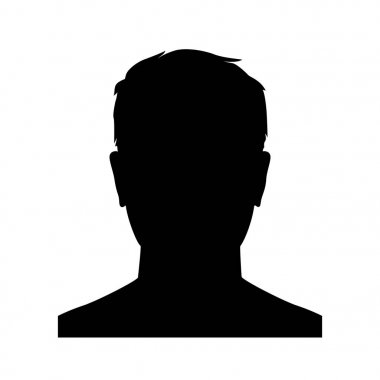 Siyah erkek baş, vektör çizim silueti