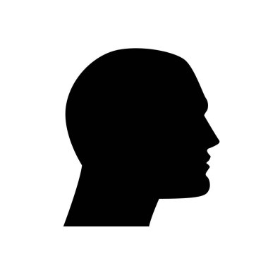 erkek baş, vektör çizim profil siluet