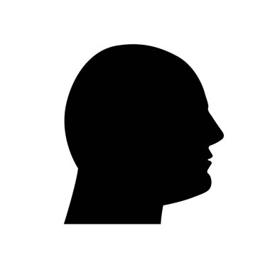 erkek baş, vektör çizim profil siluet