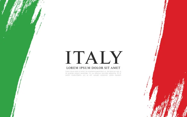 Olaszország Ecset Ecsetvonás Háttér Zászlaja — Stock Vector