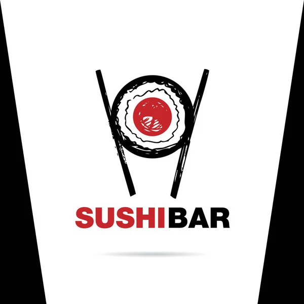 Sushi Bar Logo Vector Illustration — Stock Vector