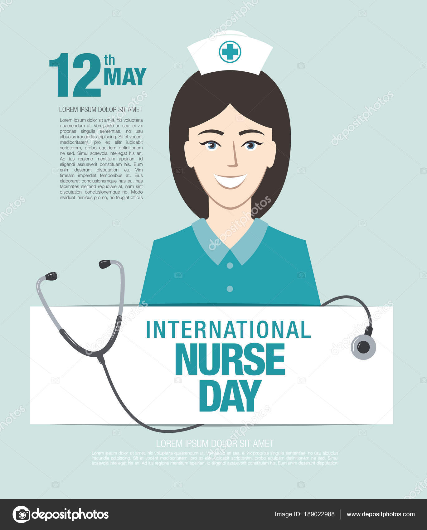 International Nurse Day Greeting Card Cartoon Nurse Vector Illustration  Stock Vector by ©Igor_Vkv 189022988, image size:1369x1700