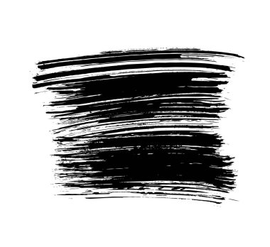 Grunge arka plan beyaz arka plan üzerinde izole siyah fırça darbeleri ile