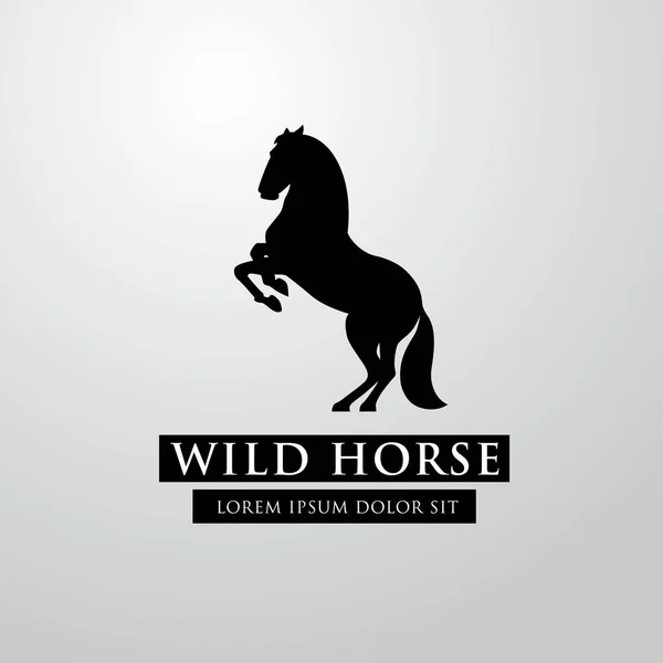 Wild Paard Achterpoten Kleurovergang Grijze Achtergrond Staat — Stockvector