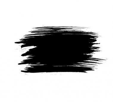 Beyaz arka plan üzerinde izole geniş siyah yanlış fırça darbesi