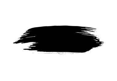 Beyaz arka plan üzerinde izole siyah grunge fırça darbesi