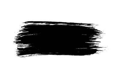 Wide black inaccurate brush stroke isolated on white background clipart