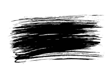 Beyaz arka plan üzerinde izole siyah yanlış basit fırça darbesi