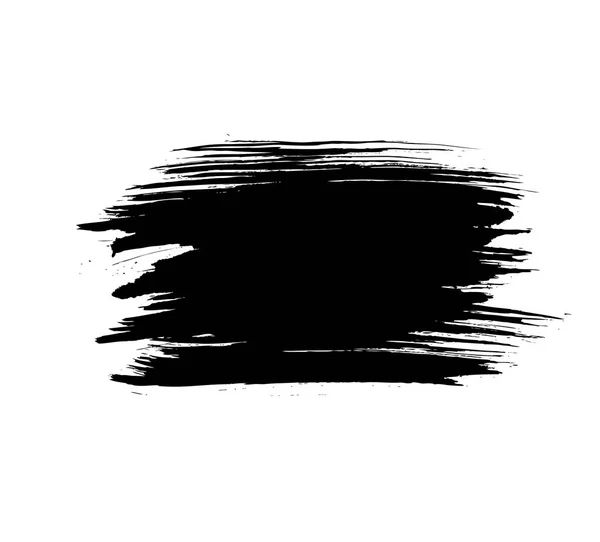 Wide Black Inaccurate Brush Stroke Isolated White Background — Stock Vector