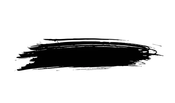 Black Grunge Brush Stroke Isolated White Background — Stock Vector