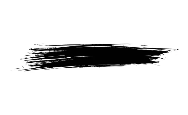 Fekete Grunge Kefe Stroke Elszigetelt Fehér Background — Stock Vector