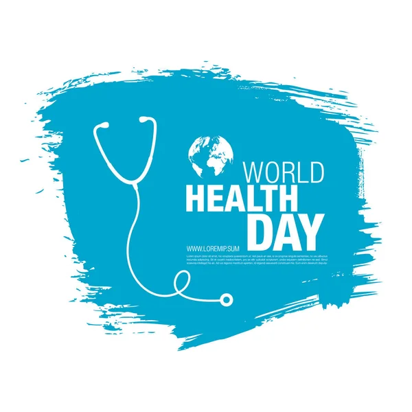 Inscripción Del Día Mundial Salud Sobre Trazo Pincel Azul Ilustración — Vector de stock