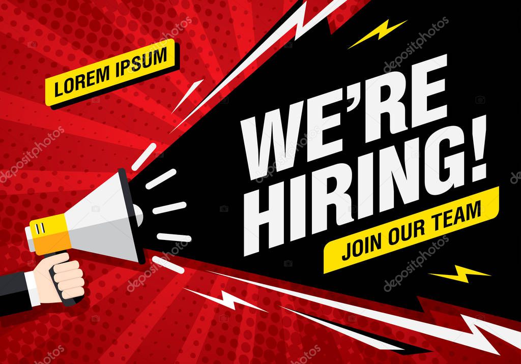 we are hiring sign vector illustration 