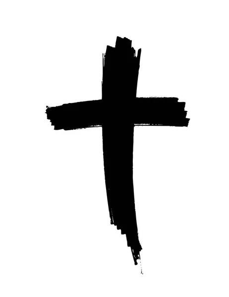Ručně Kreslenou Kříž Vektor Kříž Kříž Vyroben Kartáčem — Stockový vektor