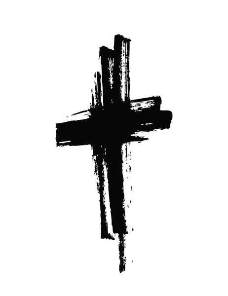 Рука Намальована Хрестом Векторний Хрест Хрест Зроблений Пензлем — стоковий вектор