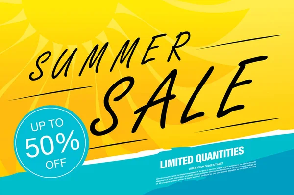 Summer Sale Banner Sample Text Color Background — Stock Vector
