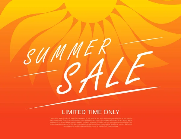Summer Sale Banner Sample Text Color Background — Stock Vector