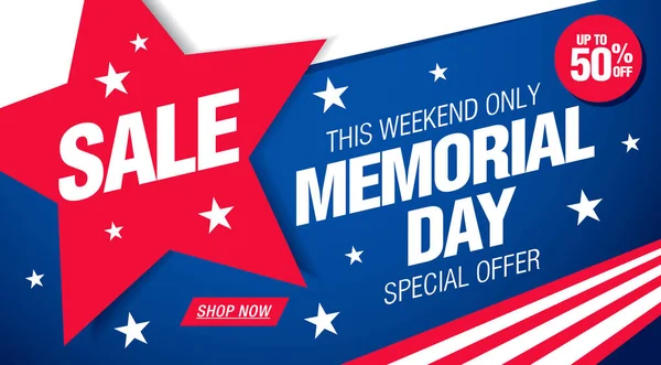 Póster Para Venta Compras Memorial Day Estados Unidos — Vector de stock