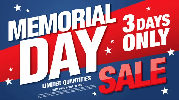 Póster Para Venta Compras Memorial Day Estados Unidos — Vector de stock