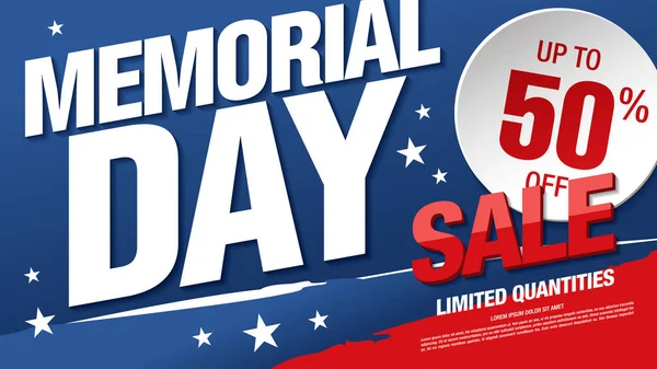 Póster Para Venta Compras Memorial Day Estados Unidos — Vector de stock