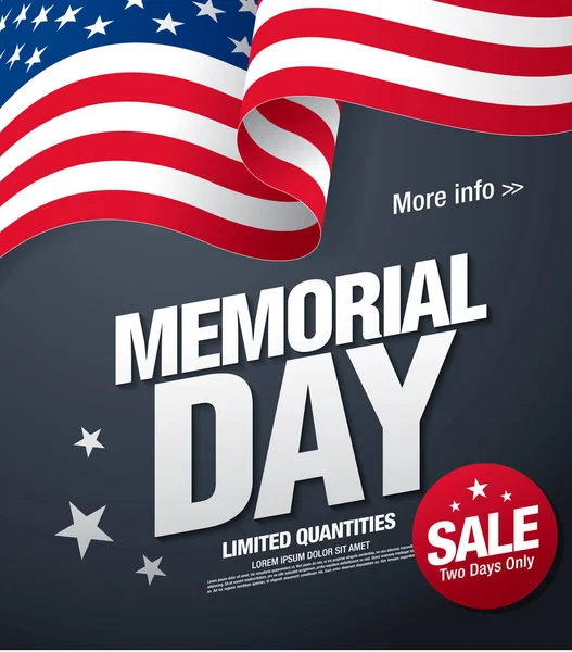 Poster Shopping Vendita Memorial Day Negli Stati Uniti — Vettoriale Stock