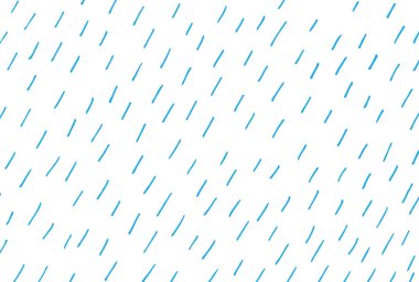 Beyaz arkaplanda mavi yağmur damlaları, düşen yağmur dokusu arka plan, vektör illüstrasyonu