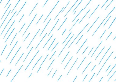 Beyaz arkaplanda mavi yağmur damlaları, düşen yağmur dokusu arka plan, vektör illüstrasyonu